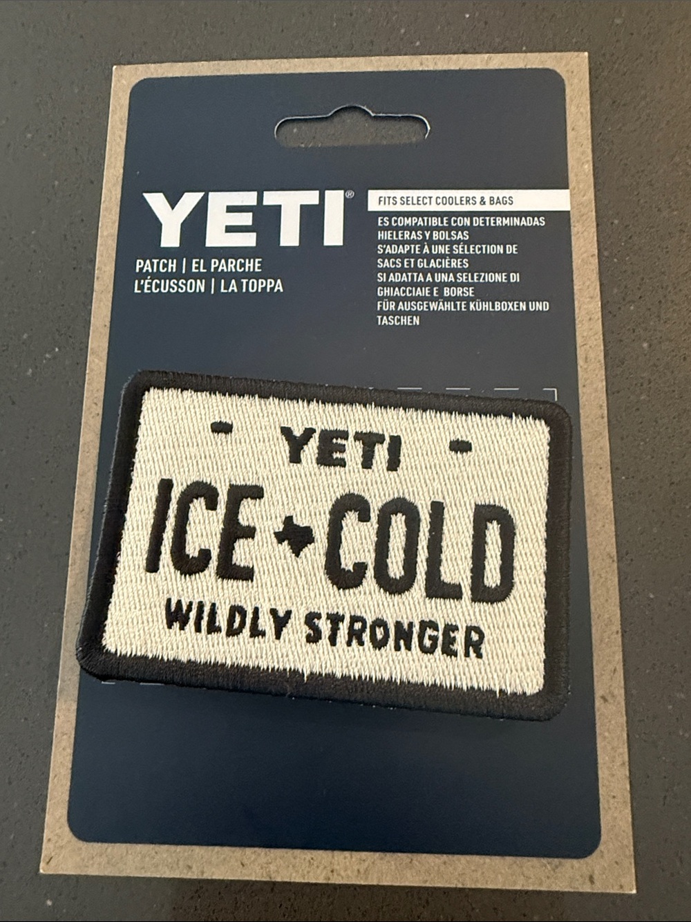 Yeti Collectible Ice Cold Embroidered Patch in White and Black - Picture 3 of 4